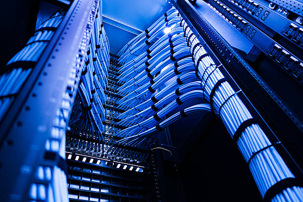 Detailed view of a modern data center showcasing organized cables and high-tech servers, highlighting the importance of connectivity and performance in technology infrastructure.